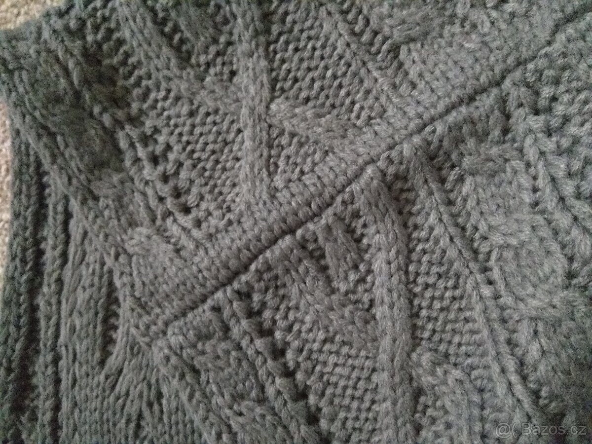 Nová unisex pletená zimní kruhová šála Alpine Pro - šedá - 8