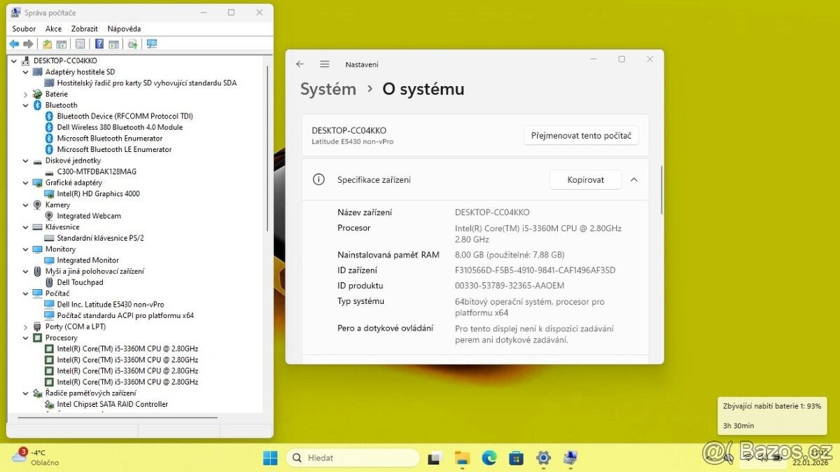DELL E5430 /i5-3340/8GB/SSD128GB/HDMI/WEBCAM/WIN11 - 8