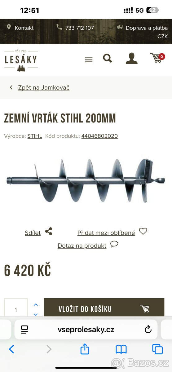 Stihl půdní vrták+ 90 150 200mm vrtáky+vrtací hlava 2x prodl - 8