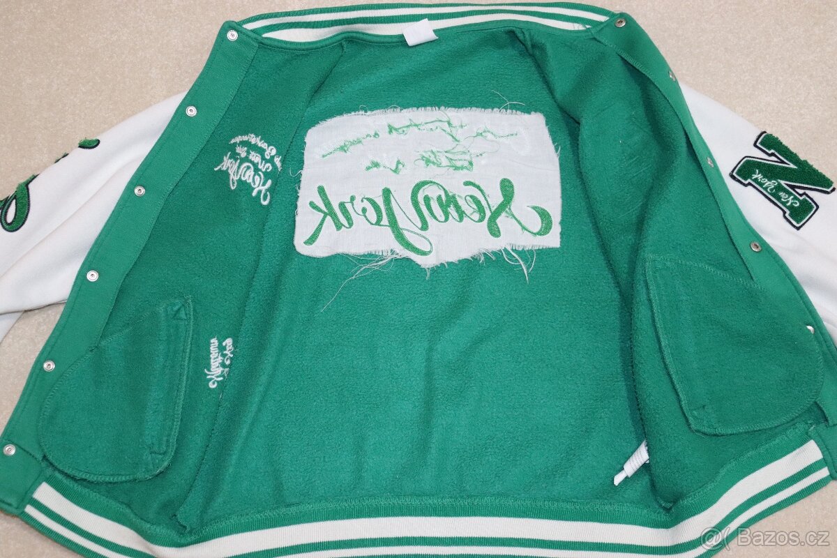 Zeleno-bílá College mikina ZARA vel. 152 - 8