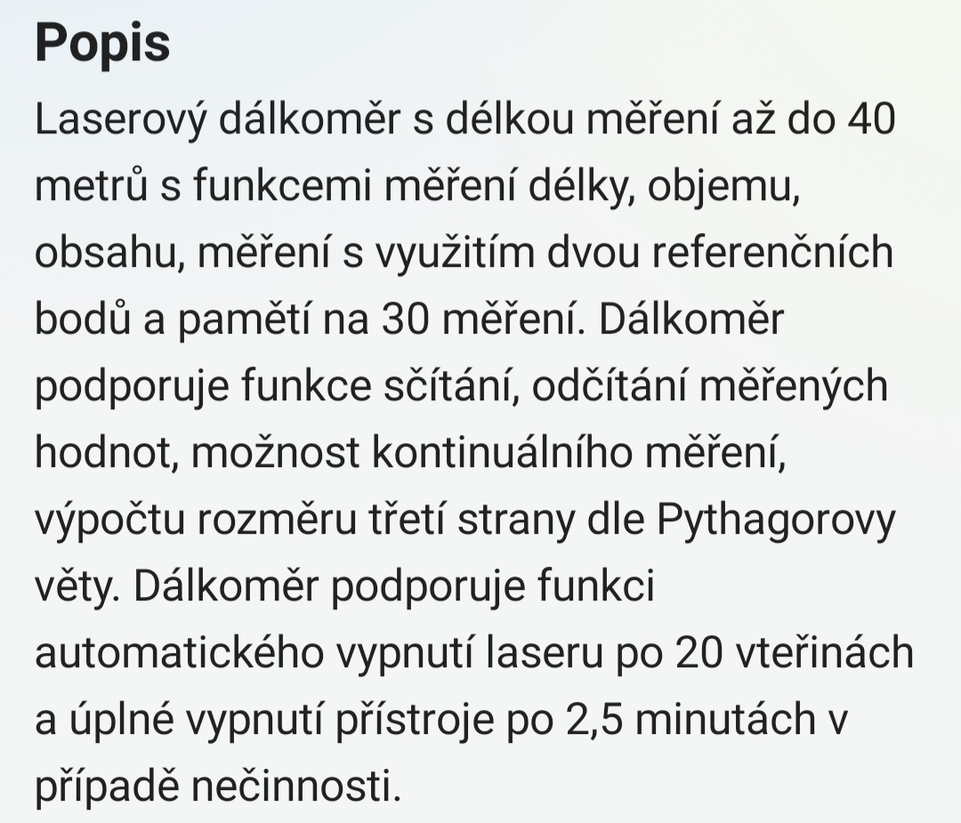 Laserový Dálkoměr 40m - 8