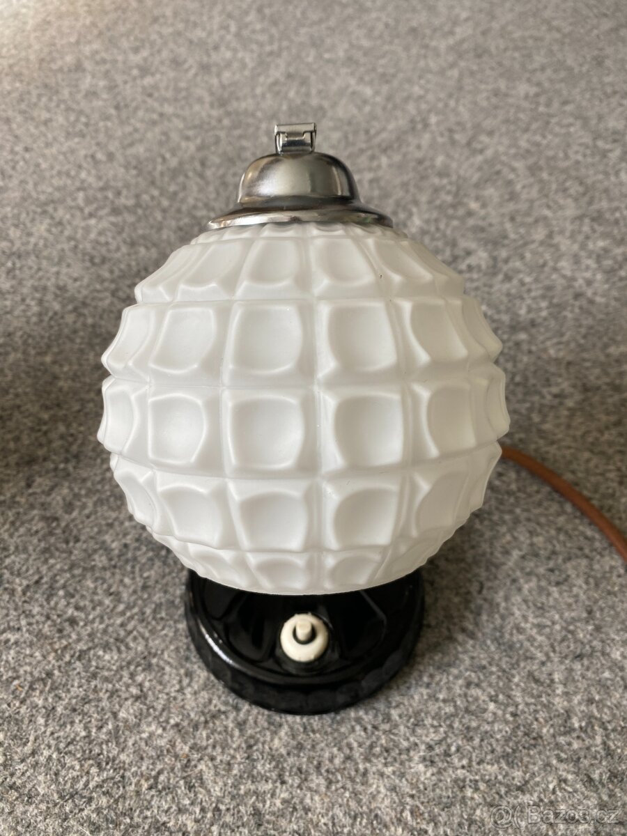 lampa lampička Art deco lampička chrom svítidlo staré - 8