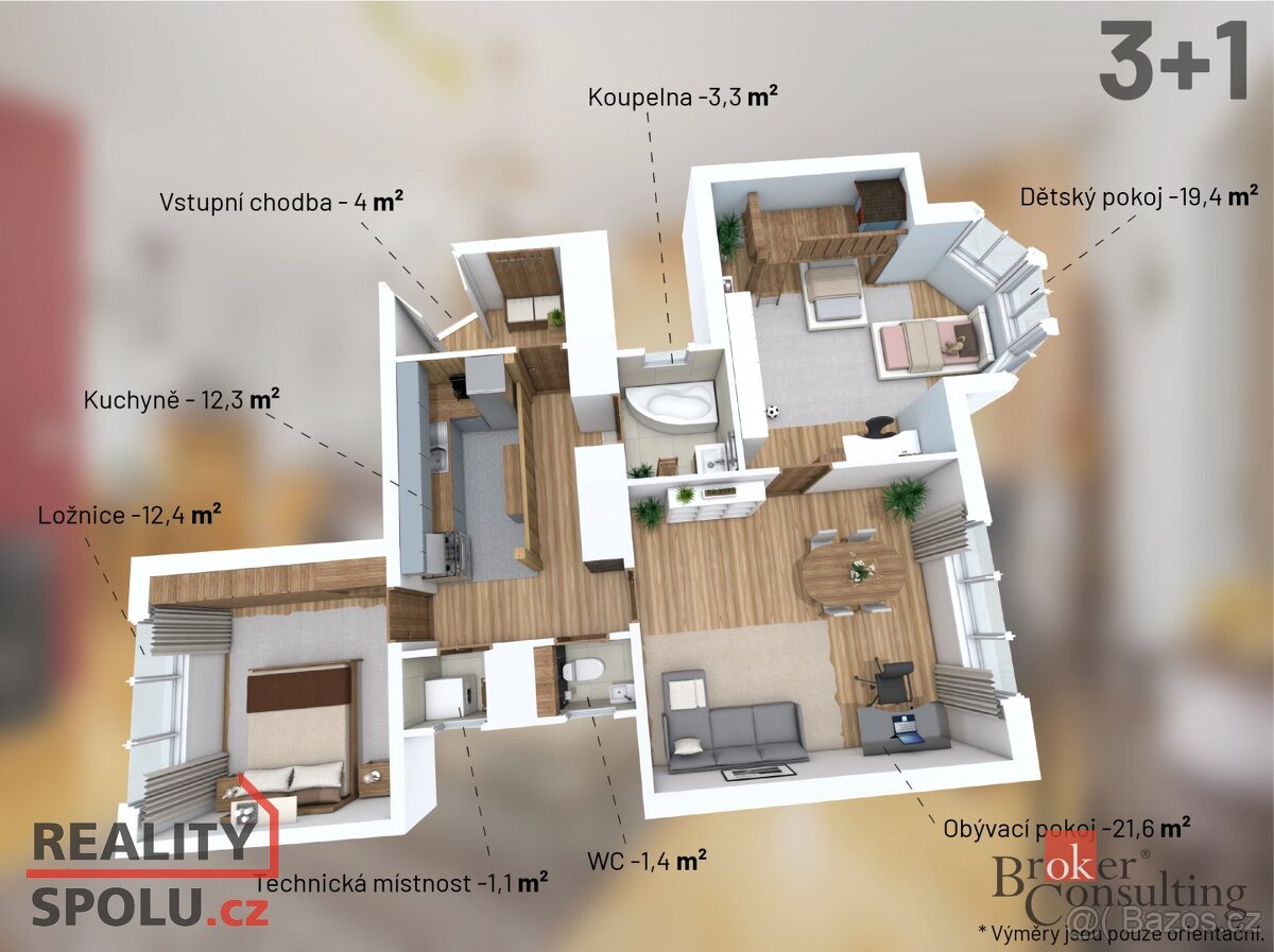 Prodej, byty/3+1, 78 m2, Slezská 1739/105, Vinohrady, 13000 - 8