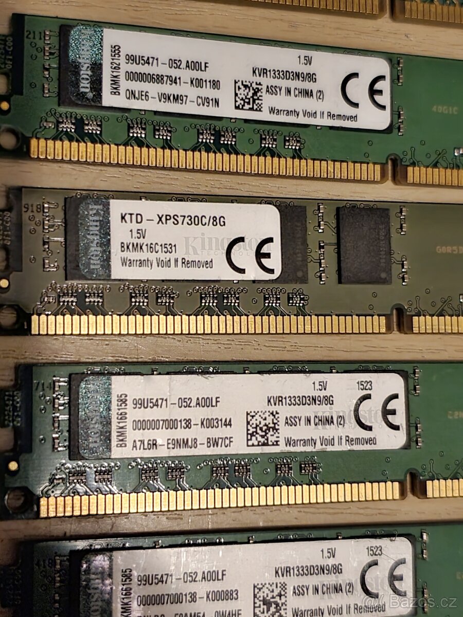 17x 8GB ddr3 do PC, kus : 400kč. - 8