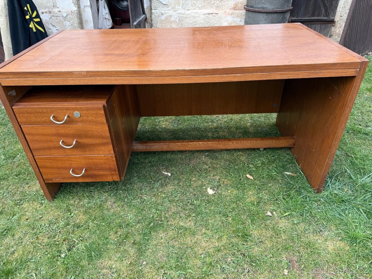 Stylový dřevěný psací stůl se šuplíky 150×75 cm - 8