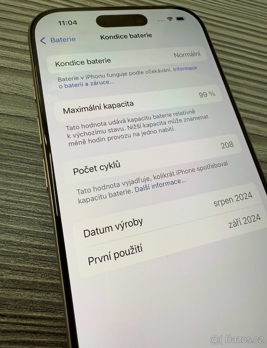 Apple iPhone 16 Pro 256GB zlatý, Zánovní, 99% baterie - 8