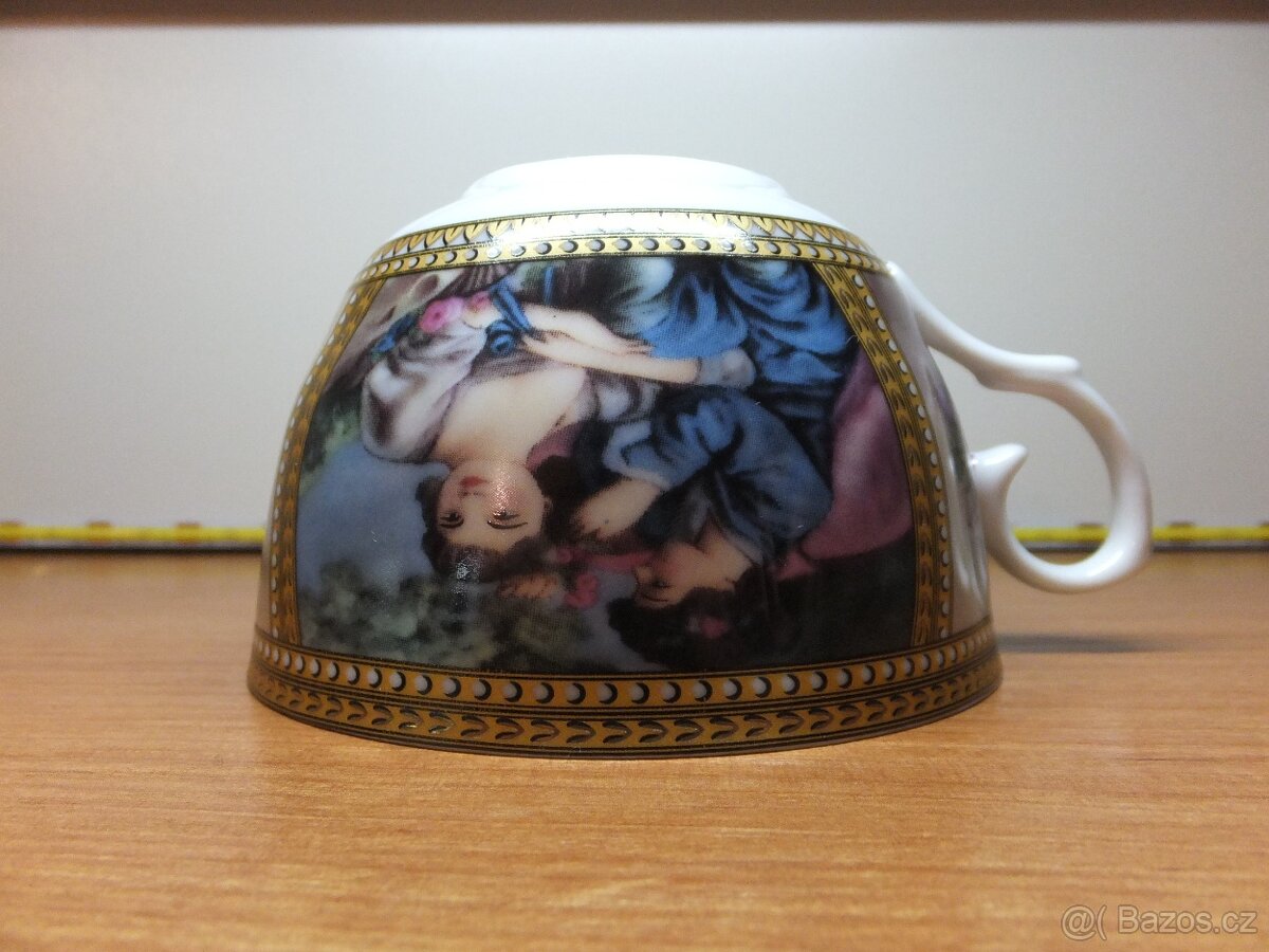 Krásný šálek s podšálkem, Čínský porcelán značený. - 8