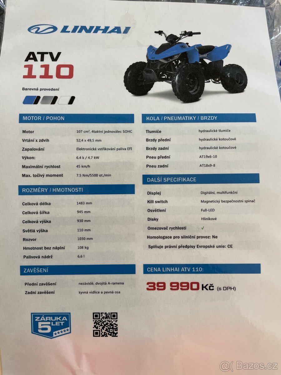 Linhai ATV 110 - dětská čtyřkolka - 8