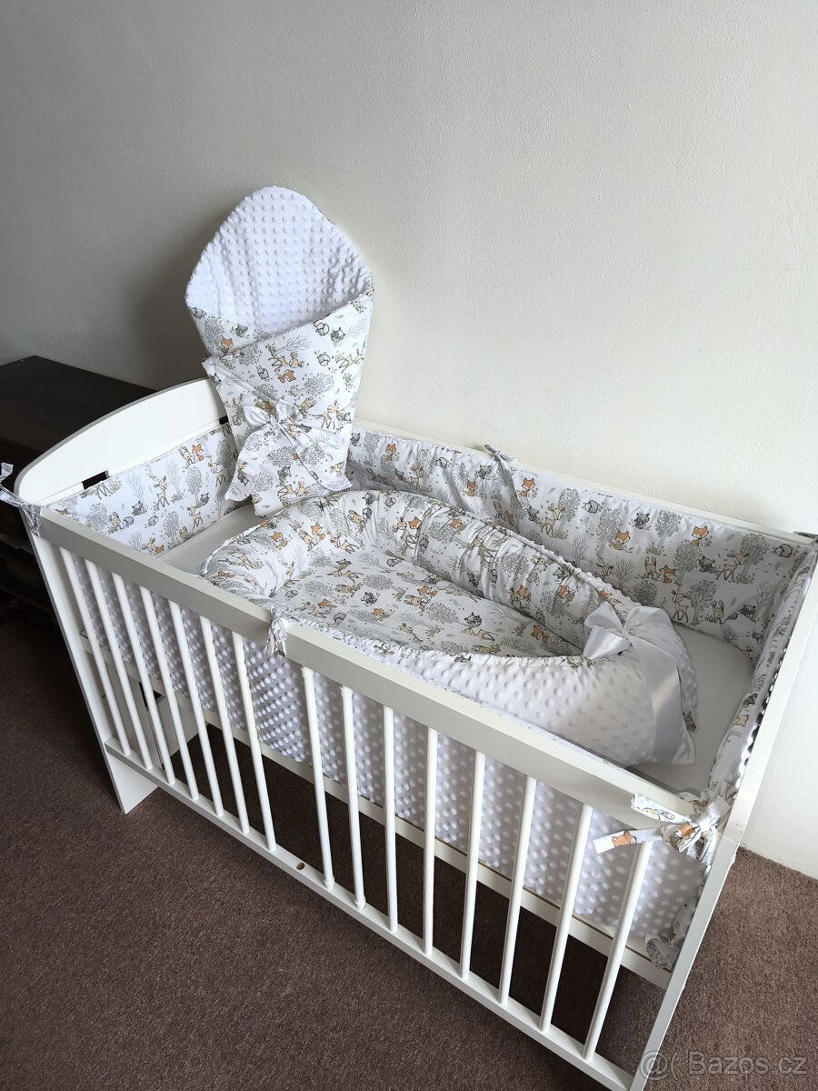 Nová souprava do psotýlky zvířátka+bílé minky - 8