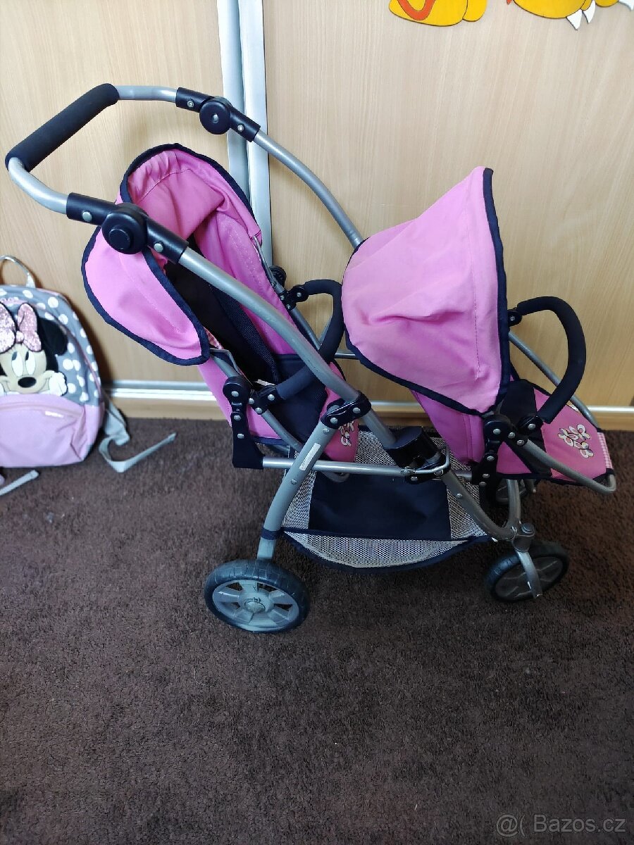 Kočárek pro panenky dvojčata Bayer chic + kočárek Baby Born - 8