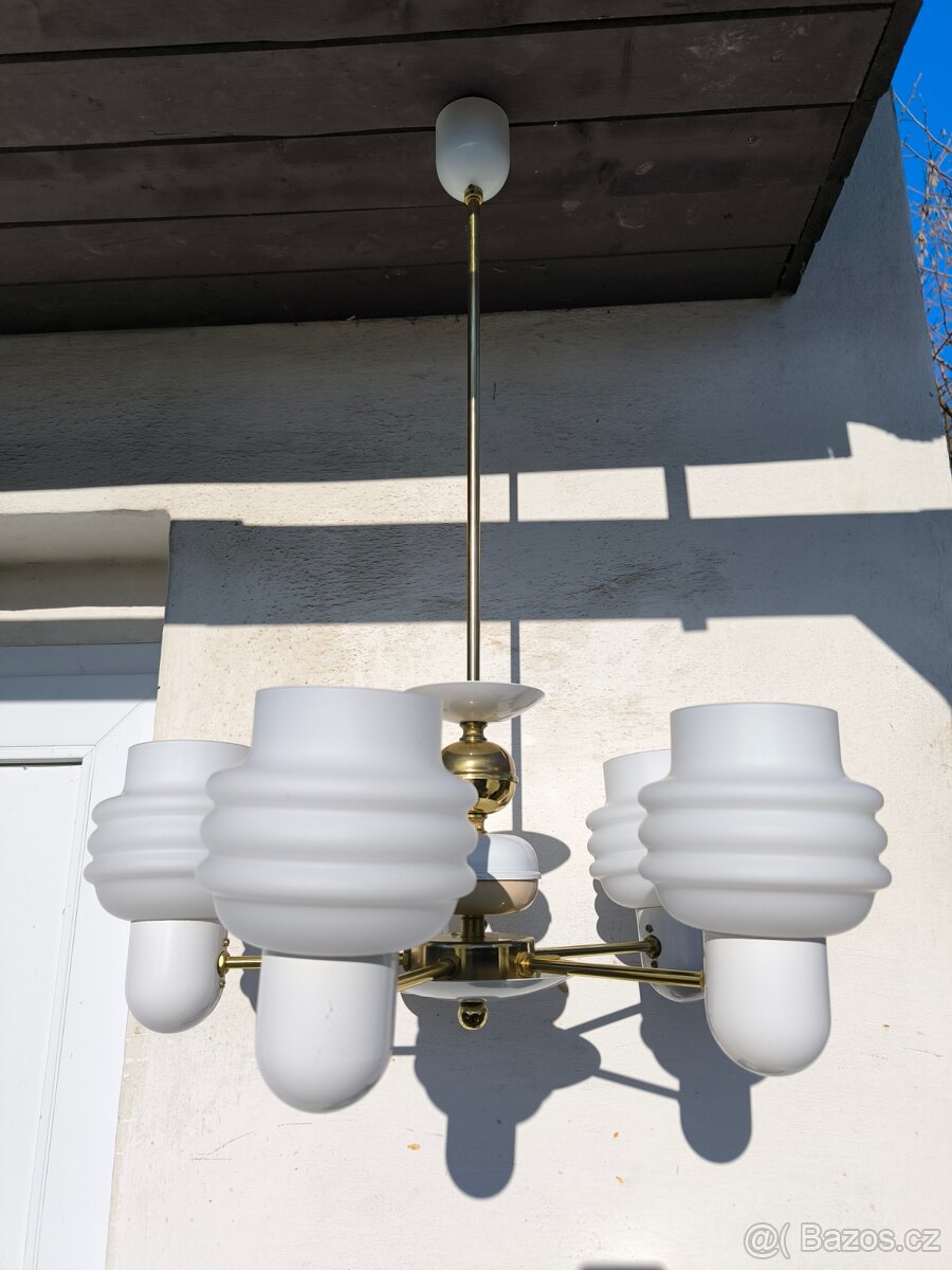 Retro opálový lustr Kamenický Šenov - 70. léta - 8