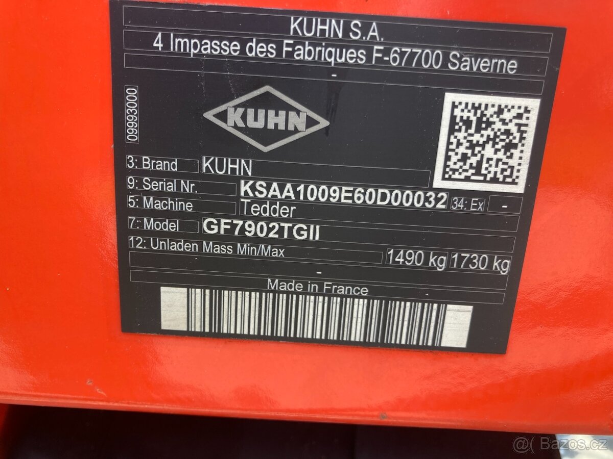 Prodám obraceč píce Kuhn 8 rotorů - 8
