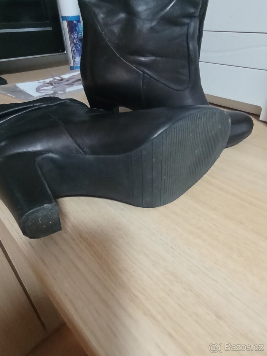 černé kožené kozačky vel.39 - 8