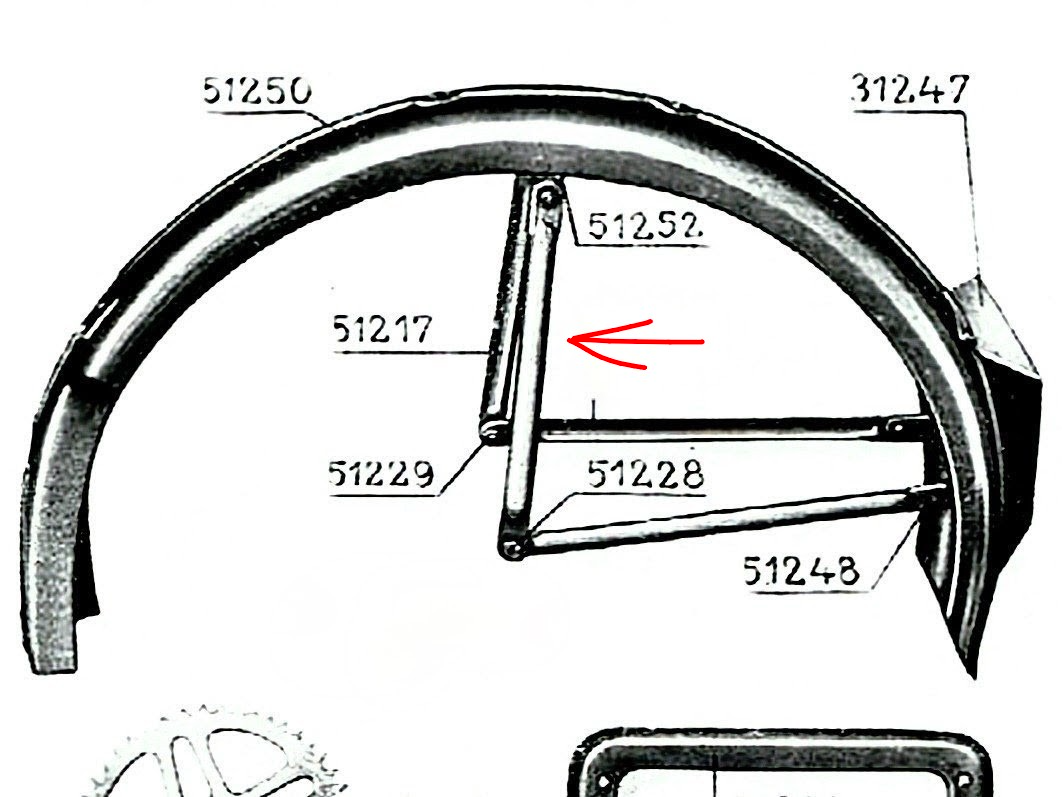 Čz 175, Čz 250 - horní vzpěra zadního blatníku - 8