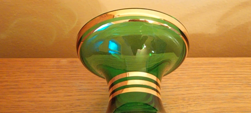 Velká skleněná váza se zlatým motivem růže - 8