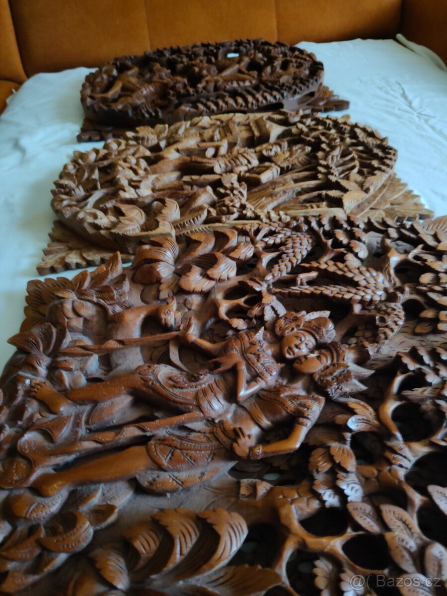 3 Balijské 3D obrazy dedina Mas - 8