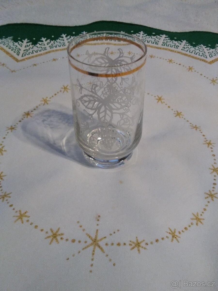 Sada skleniček, zlacený okraj - 8