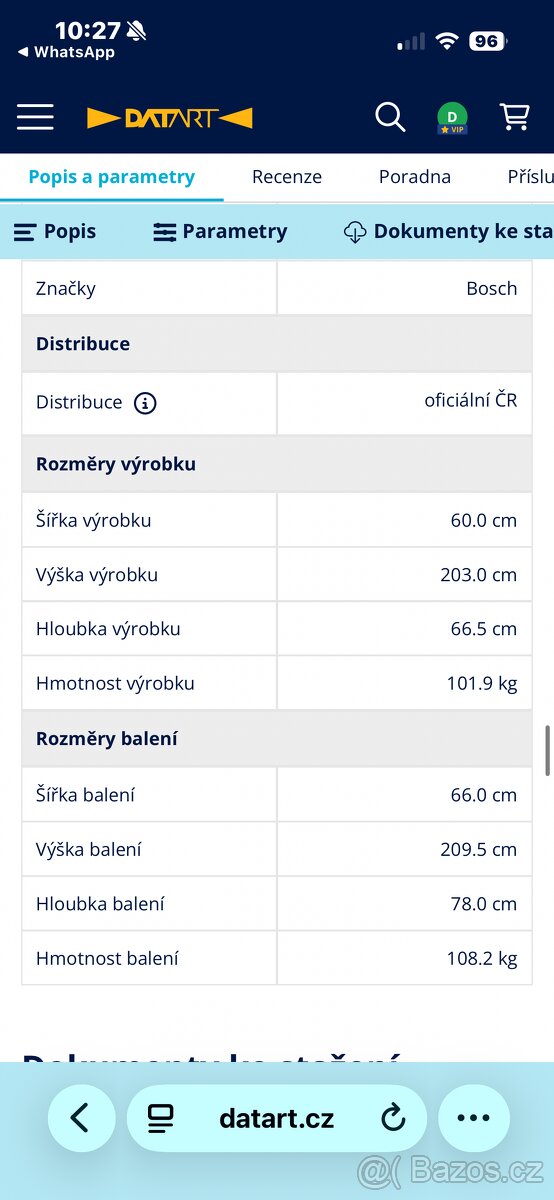 Chladnička s mrazničkou Bosch serie 4 - 8