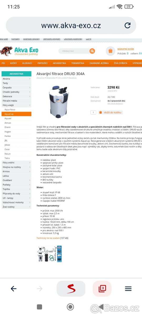 Akvarijní filtrace Druid 304A - 8