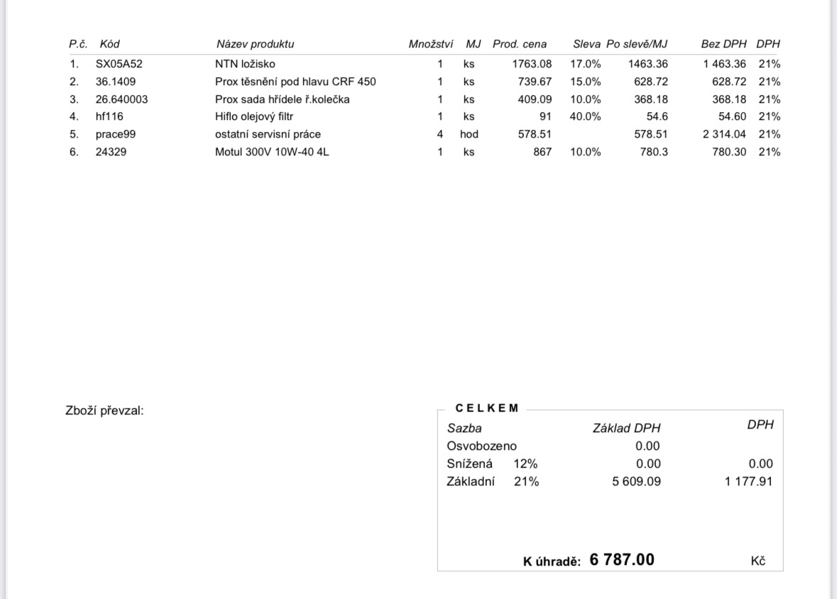 Honda CRF450 2012 - komplet servis - 8