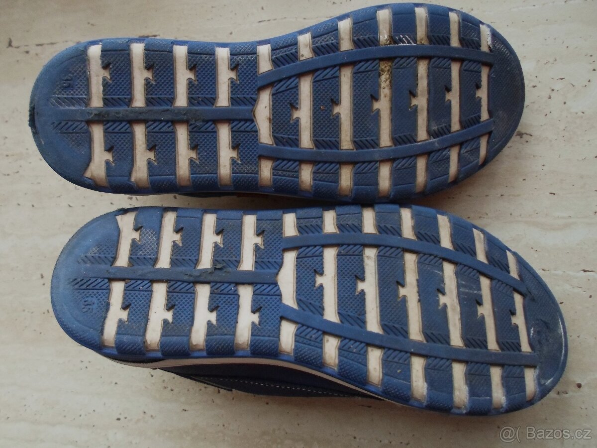 Modré bílé boty polobotky kožené - 35 - 8