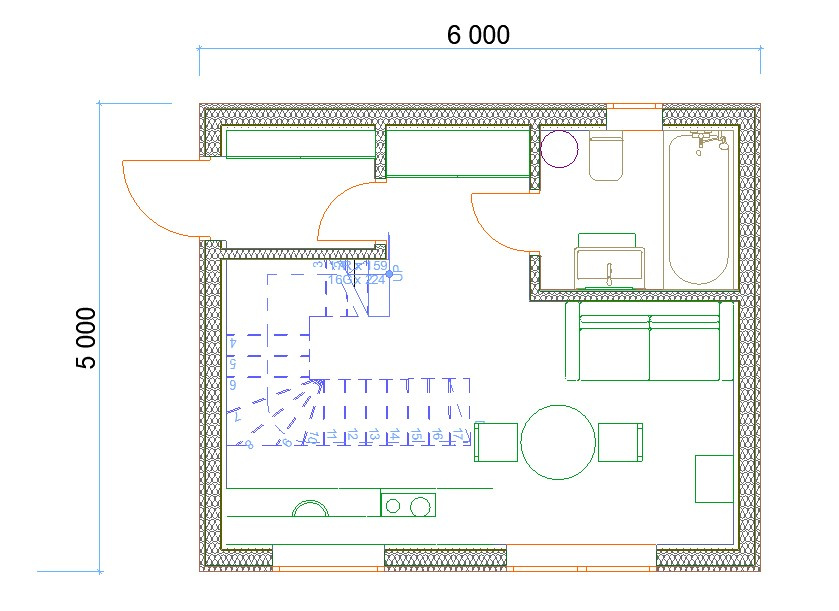 Dum 6×6 na patro ze SIP panelů - 8