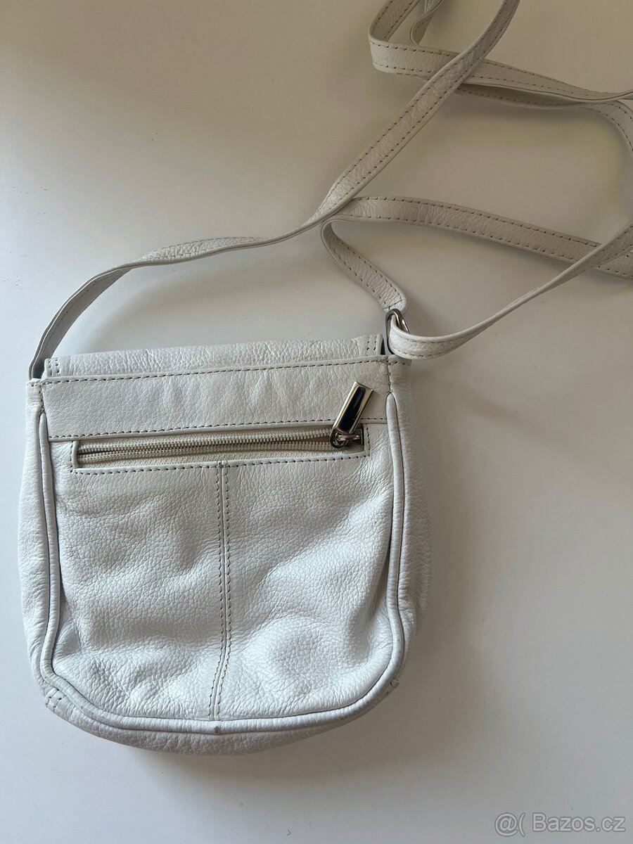 Bílá dámská kožená kabelka - 8