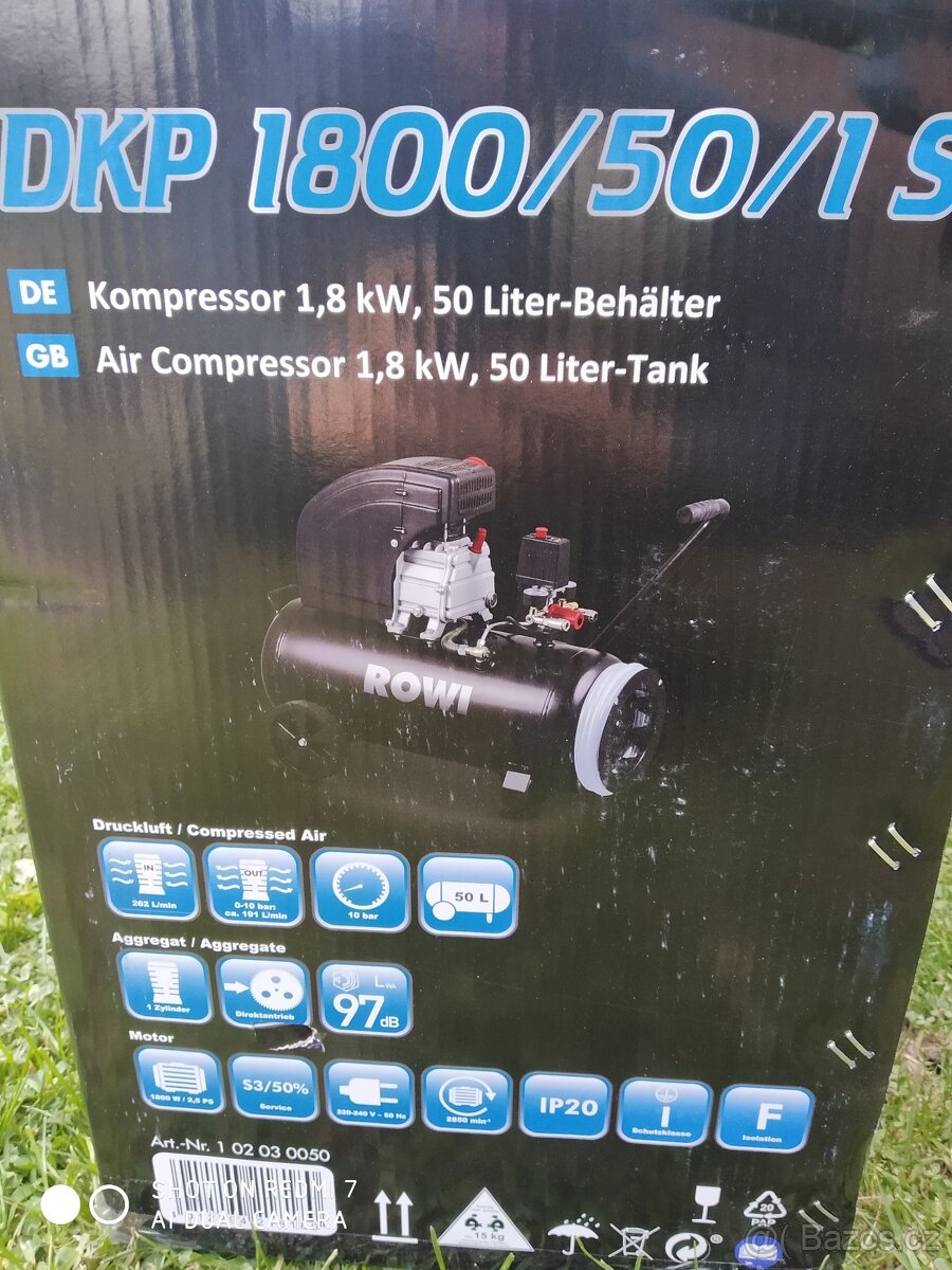 Prodám olejový Kompresor ROWI DKP 1800/50/1 S- 50 LITRŮ- 10 - 8