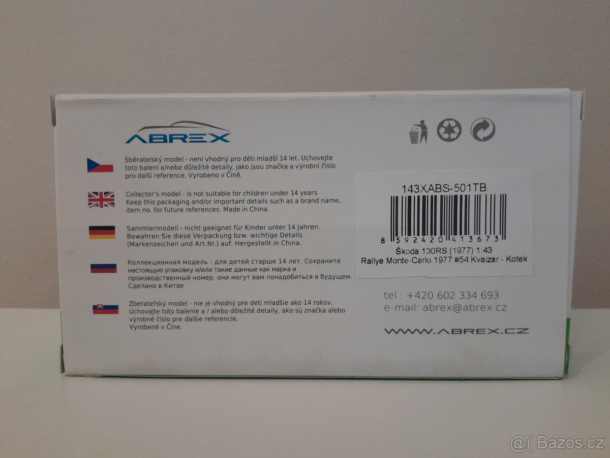 model ŠKODA 130RS (1977)-ABREX 143XABS-501TA/501TB/501TC - 8