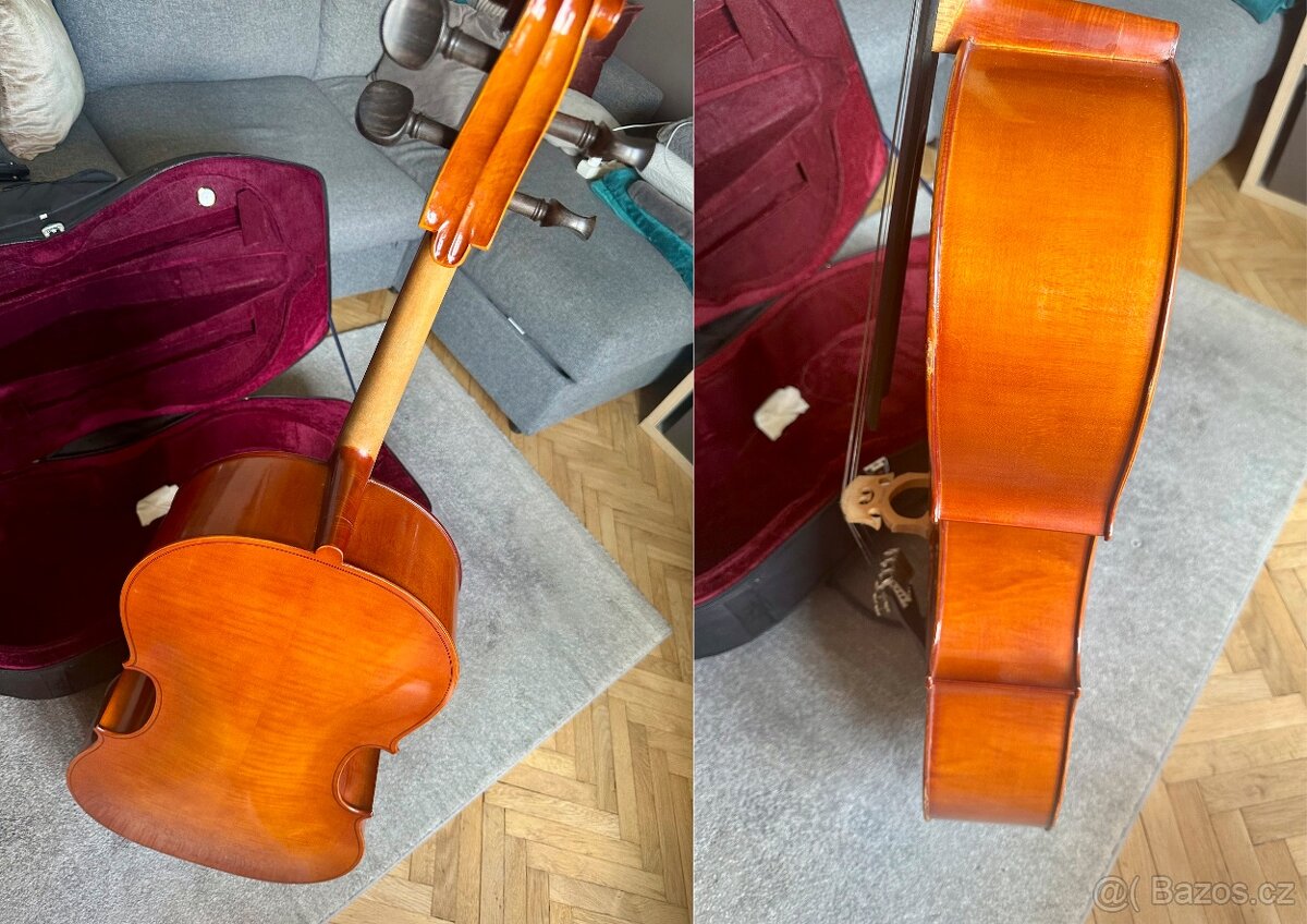 Prodám 4/4 violoncello, tvrdé pouzdro, smyčec, příslušenstvi - 8