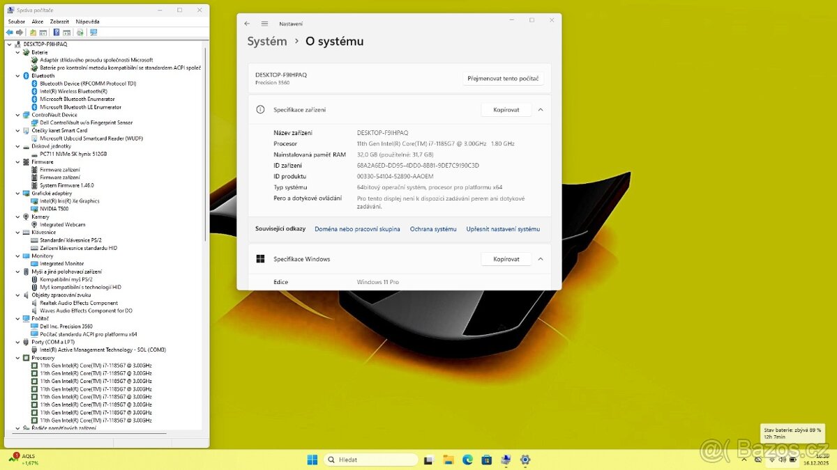 DELL 3560 /i7-1185G7/32GB/SSD512GB/T500/FULLHD/WIN11/ZÁRUKA - 8