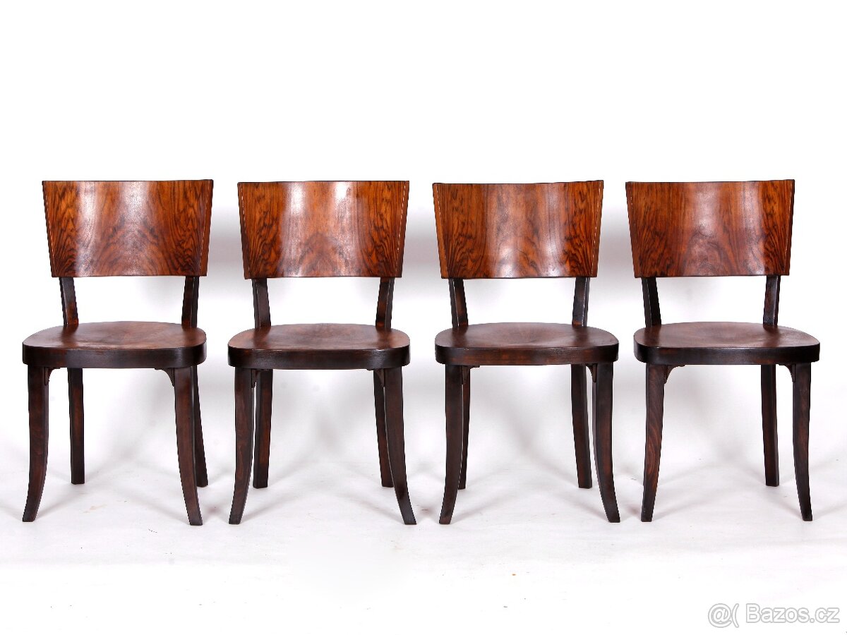 4x luxusní židle BERNKOP. ořech, 1930. - 8