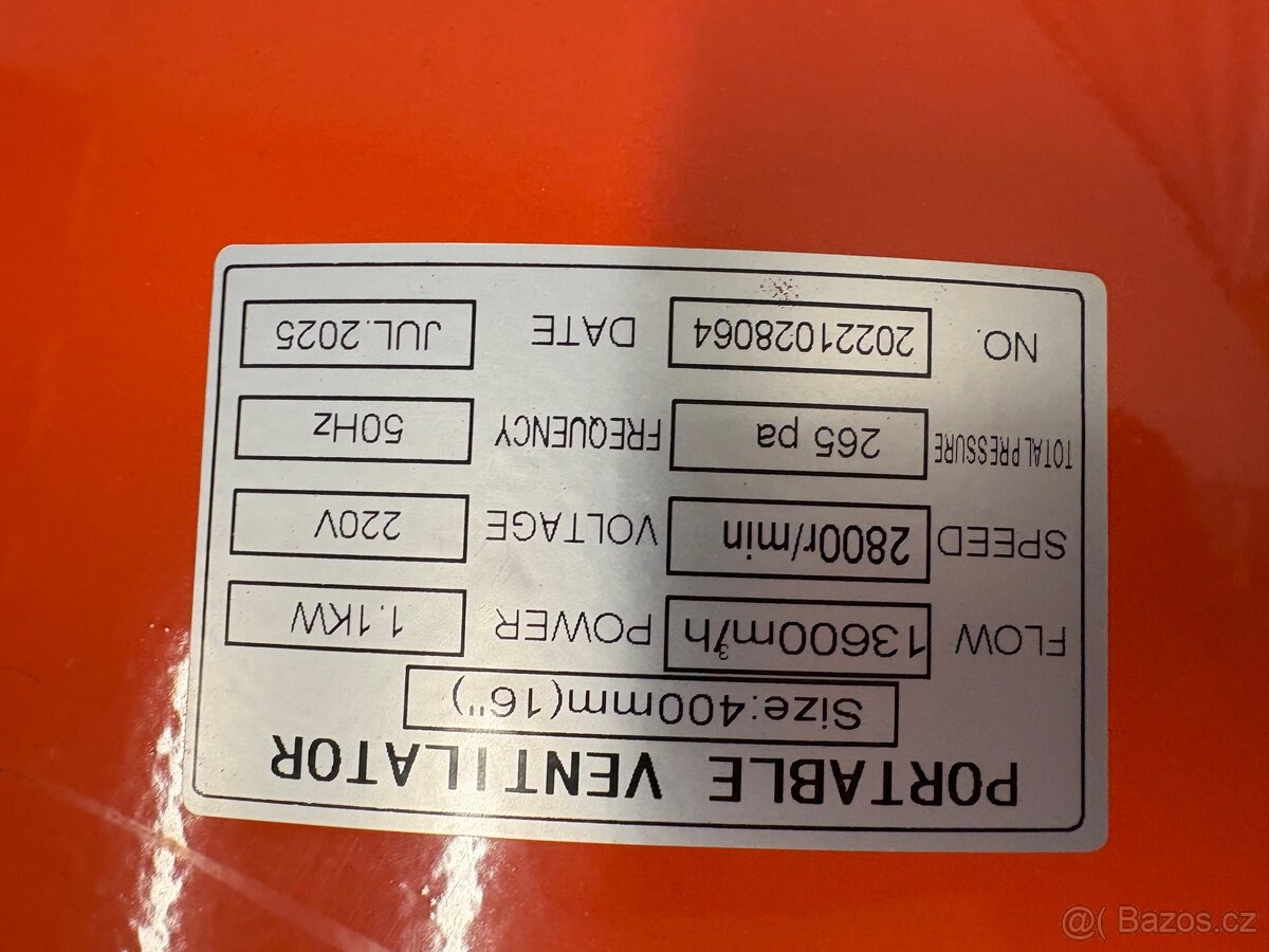 Průmyslový ventilátor 400 mm - 8