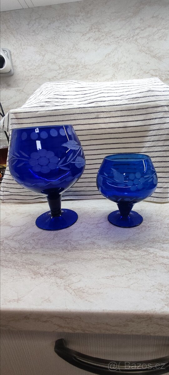 Sada kobaltové sklo Nový Bor - 8