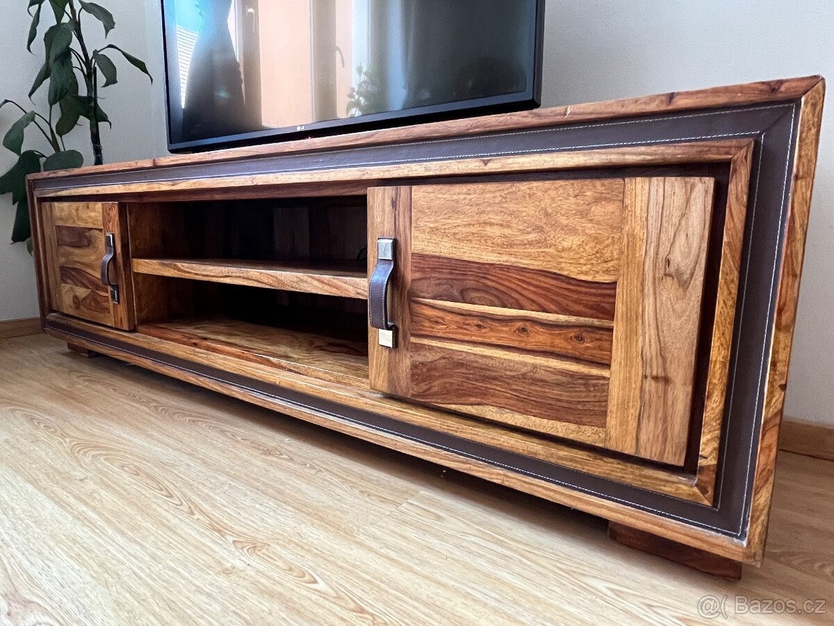 Designový Tv stolek z masivu, africké dřevo - 8