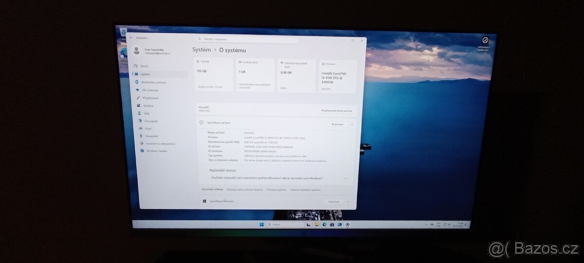 PC + klávesnice + myš + HP monitor + repro - WIN 11 PRO - 8