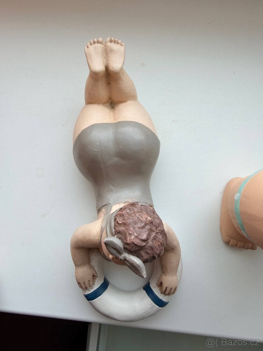 Retro plážové figurky – sada 4 ks, 17–20 cm, bez poškození - 8