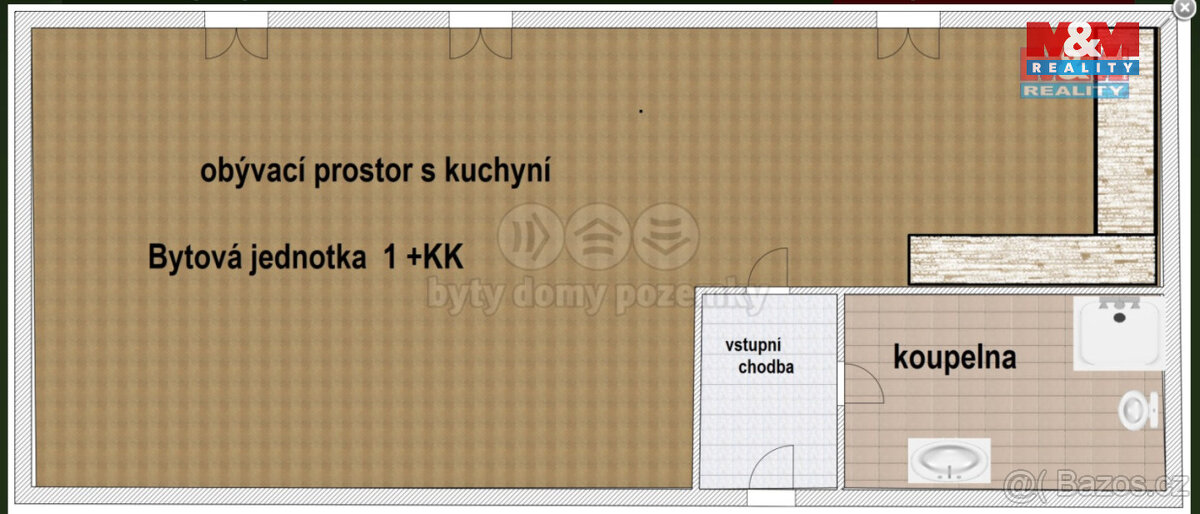 Pronájem bytu 1+kk, 30 m², Náchod, ul. Borská - 8
