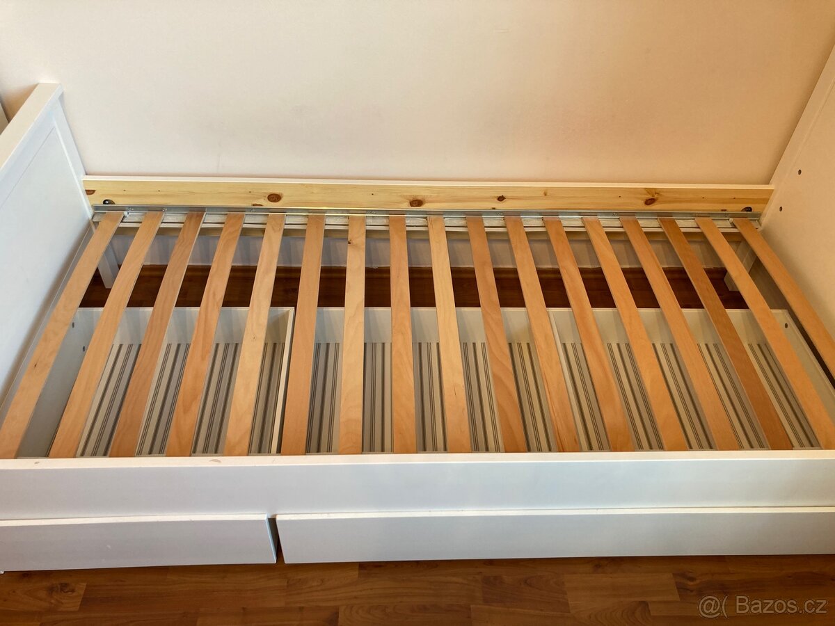 Rám postele Hemnes 90x200 s roštem a šuplíky - 8