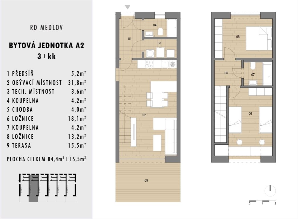Byt 3+kk v řadovém domku se zahradou - 8