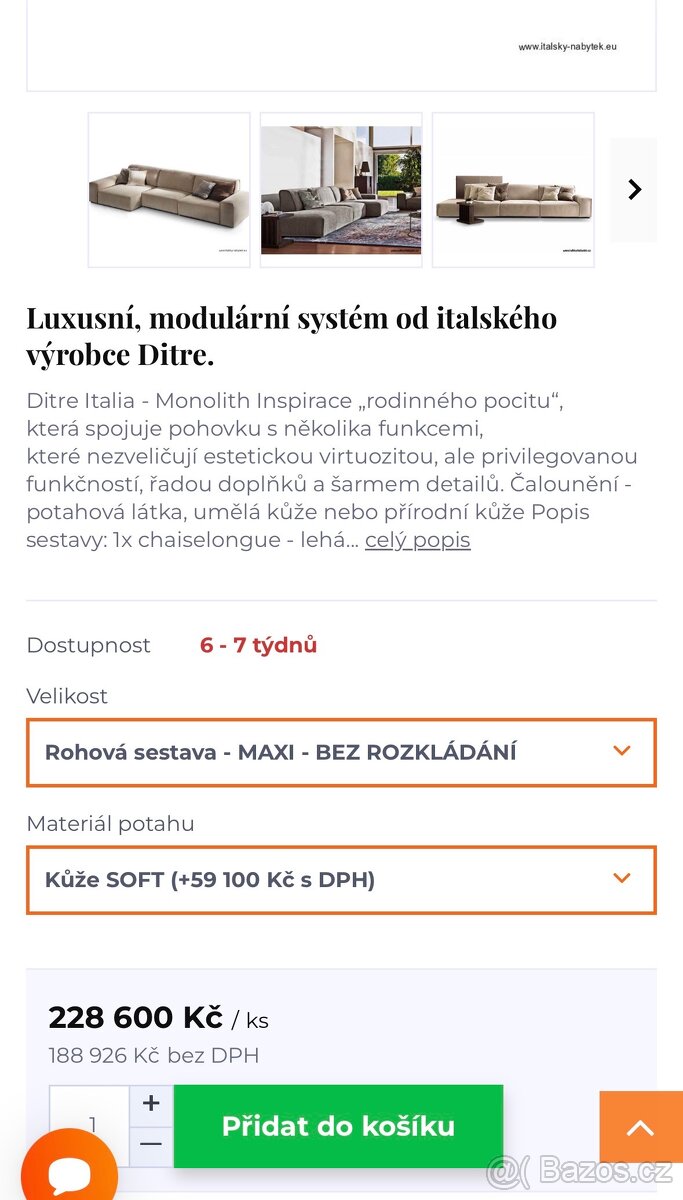 Luxusní kožená sedačka Dietro Italia - 8