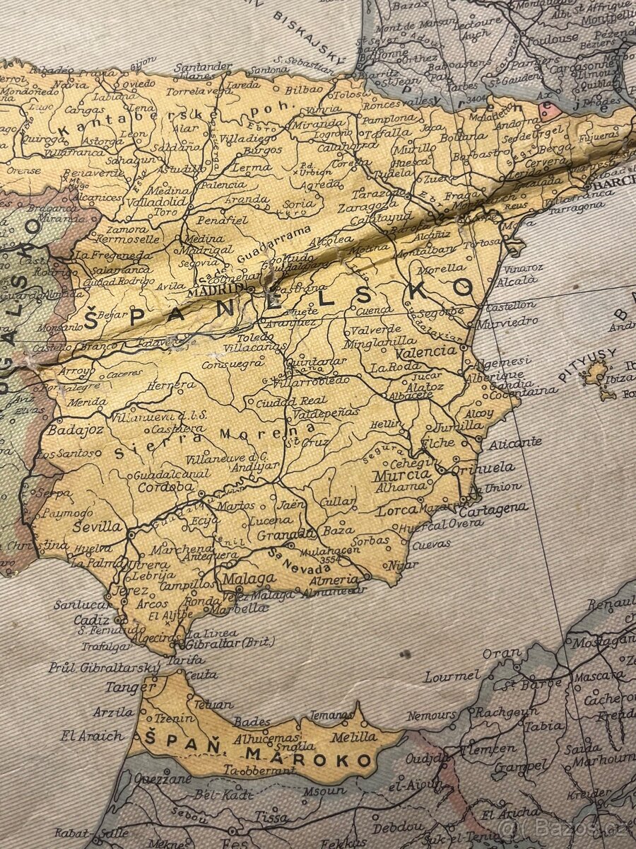 VZÁCNÁ politická mapa Evropy, 1940, PROTEKTORÁT - 8