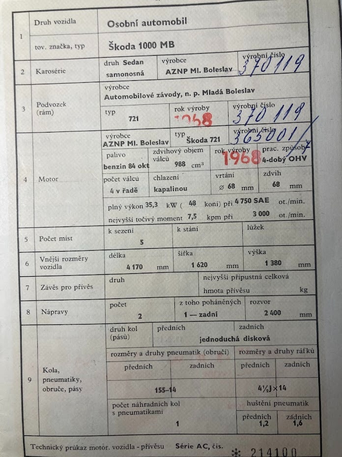 Prodám Škoda 1000MB - 8