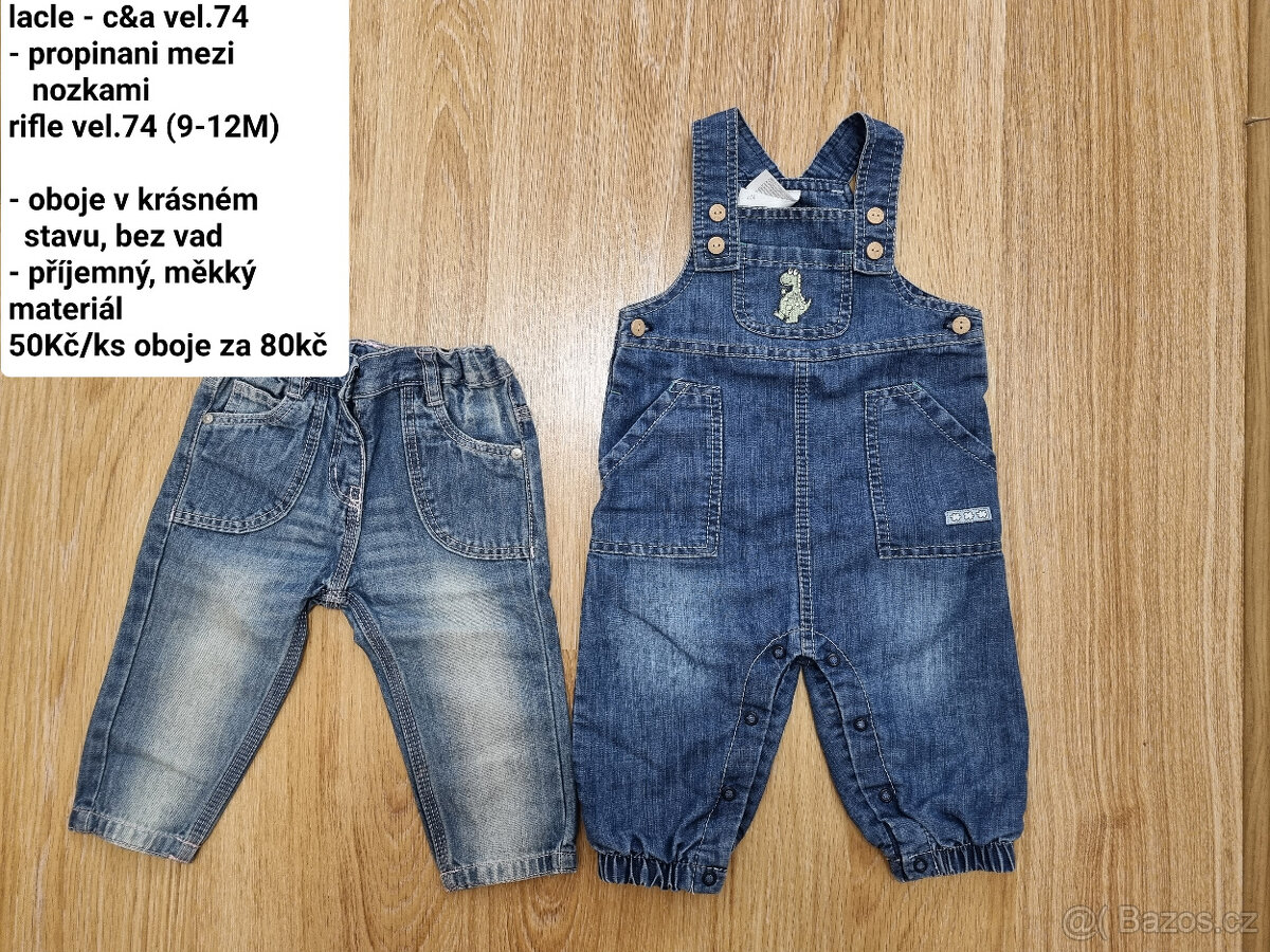 kalhoty, tepláky, kratase vel. 74/80 cca 6-12m - 8