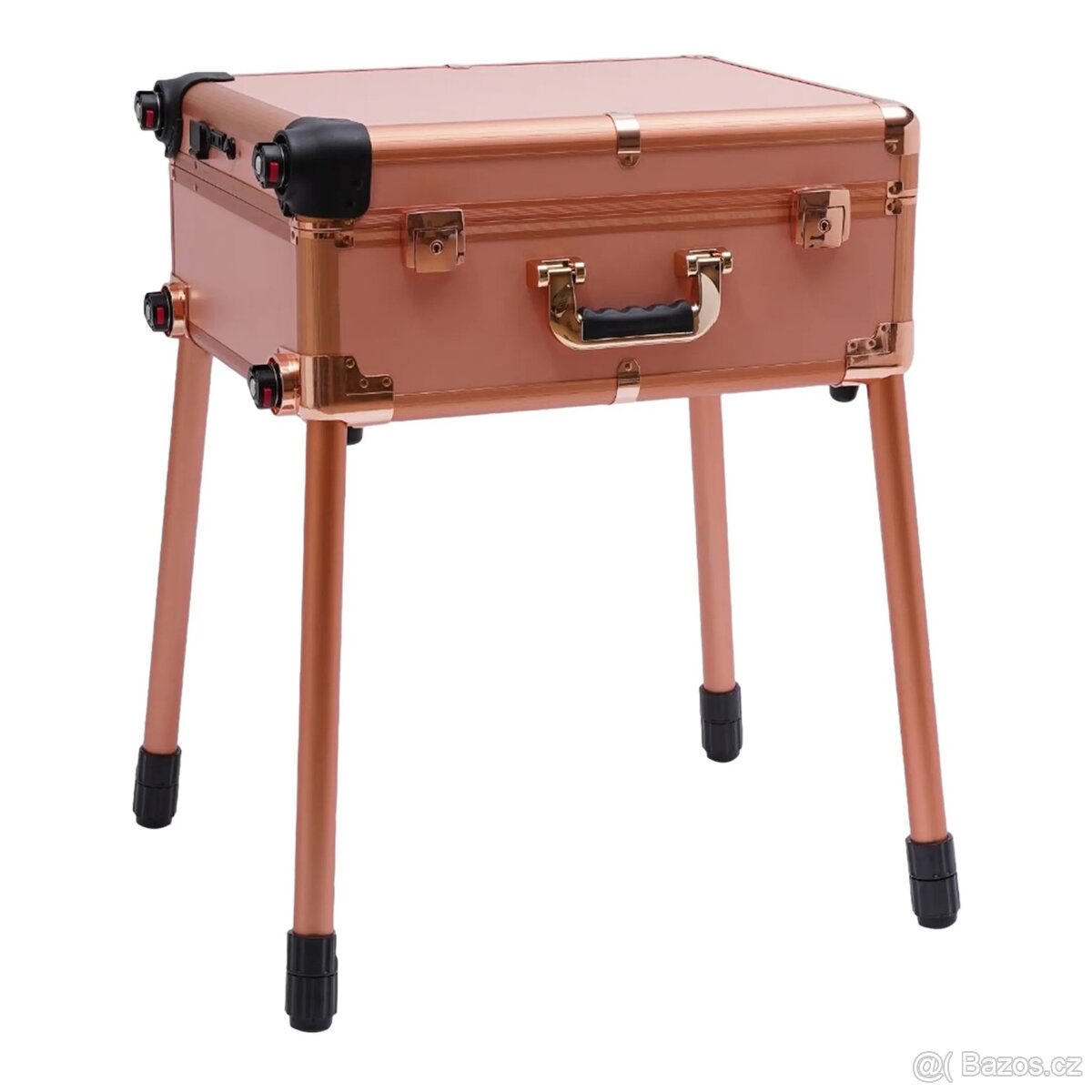 Rosegold přenosný kosmetický kufr s led světlem - 8