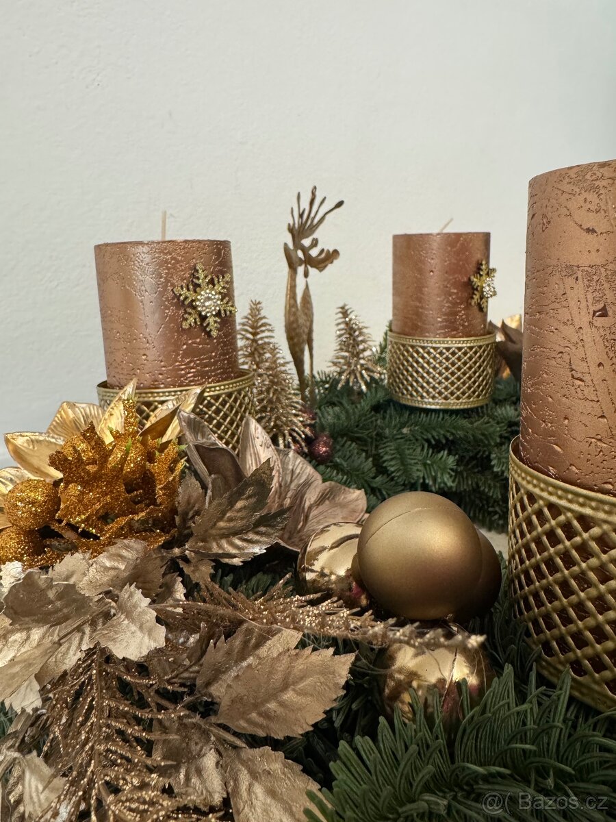 Adventní věnec - Mocha Mousse -Luxusní Dekorace - 8