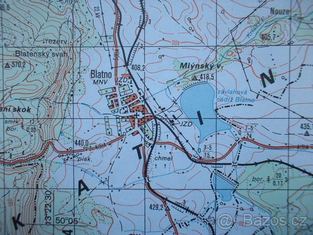 Vojenská profesionální tajná mapa Jesenice ČSLA - 8