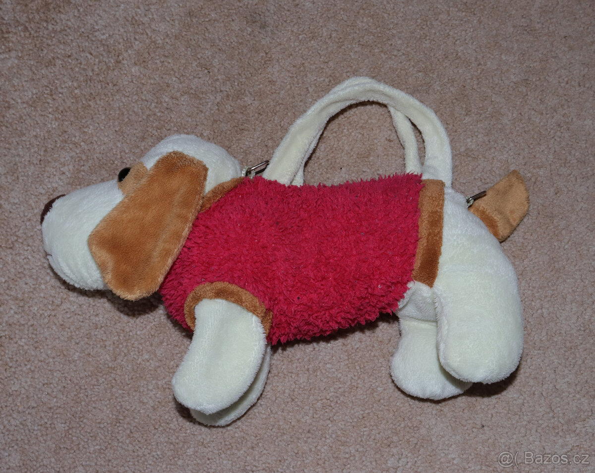Pejsek plyšové zvířátko a taška v jednom. Inzerát byl odebra - 8