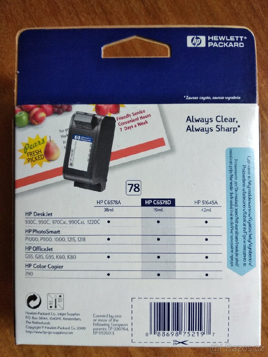 Inkoustová kazeta HP 78 originální nepoužitá dříve vyrobená - 8