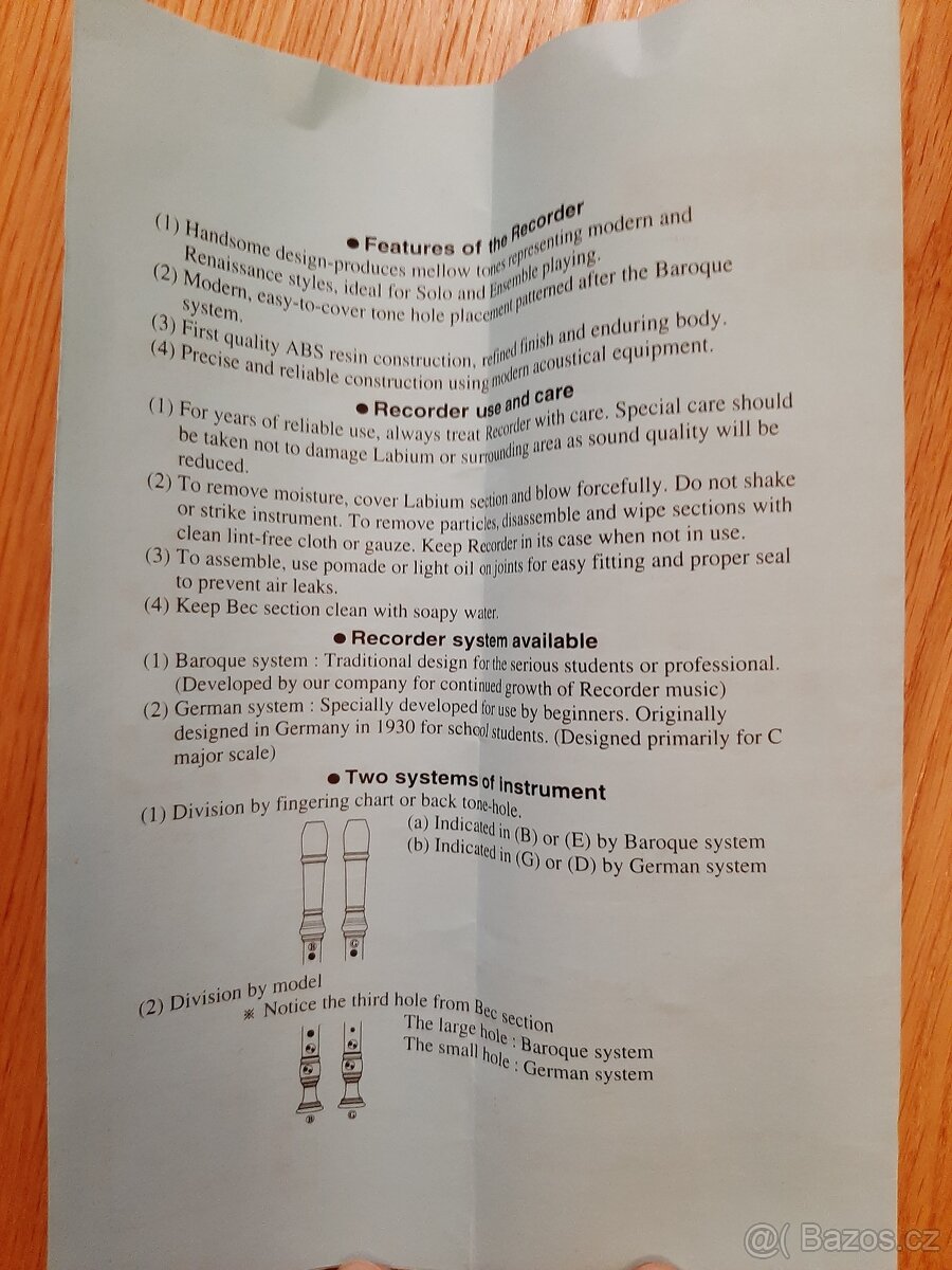 Flétna Angel recorder Alto AARB-101A - 8